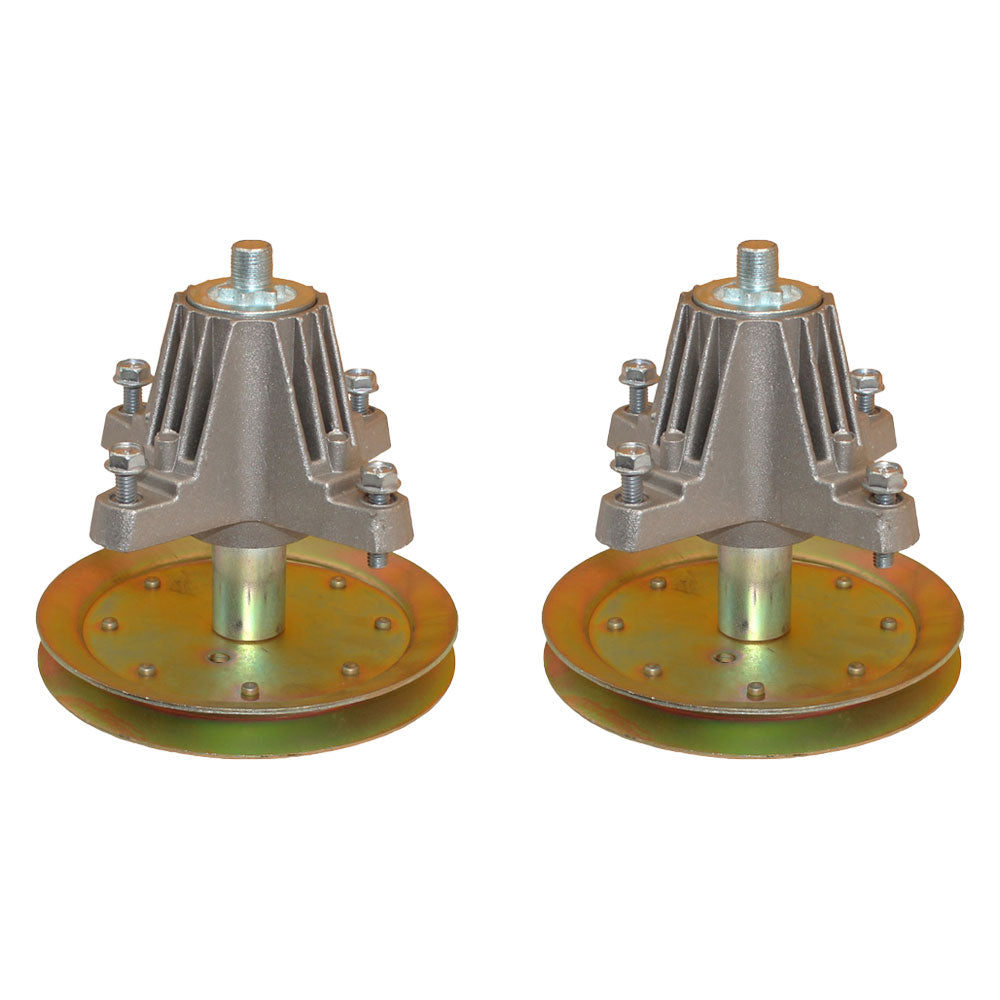 (2) Spindle Assemblies w/ Pulleys Lawn Mower Tractor Fits MTD 918-04865A