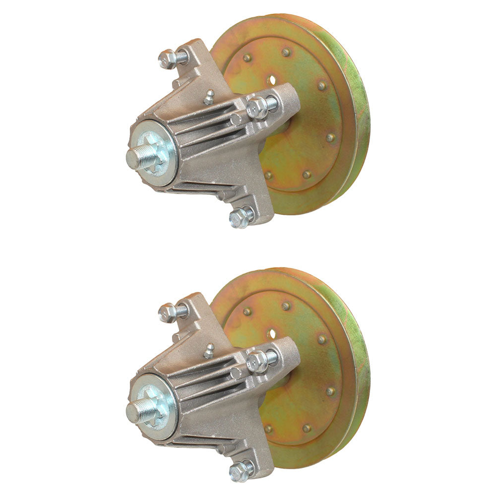 (2) Spindle Assemblies w/ Pulleys Lawn Mower Tractor Fits MTD 918-04865A