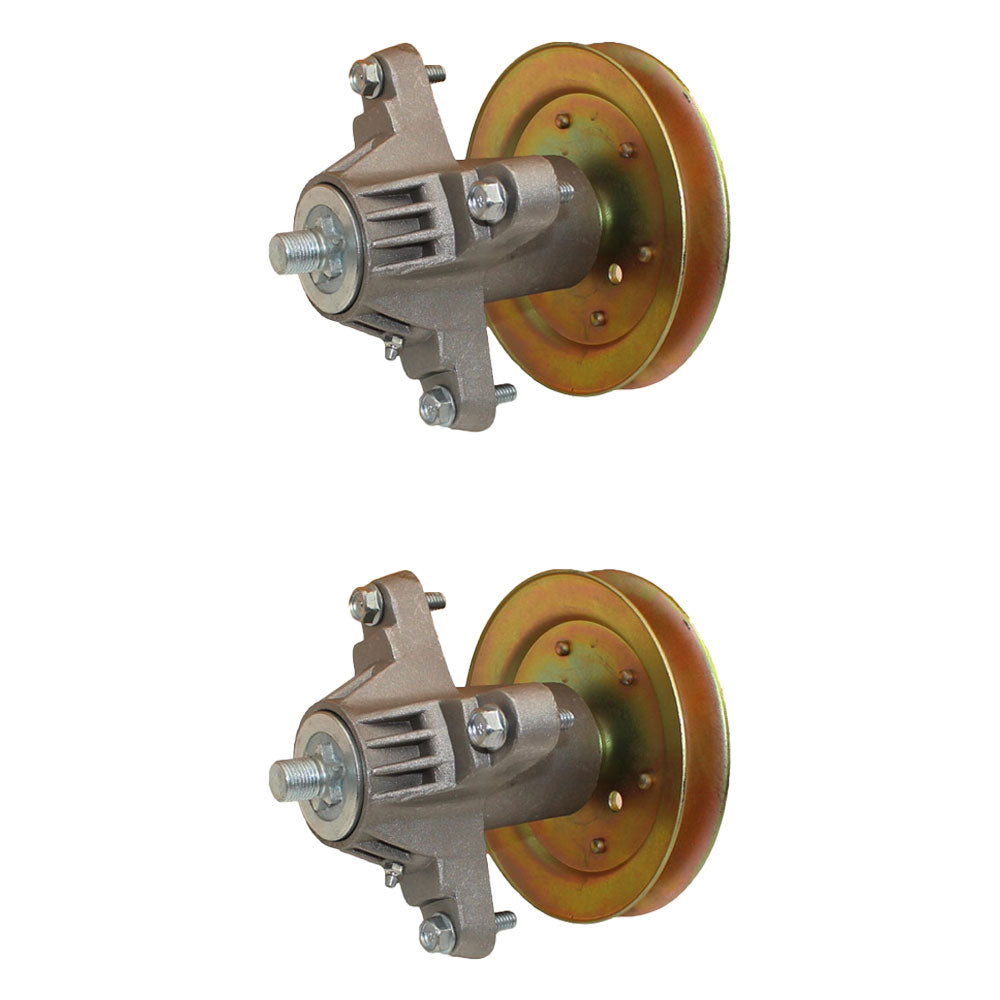 Qty 2: Spindle Assembly with Pulley
 Fits Yard Machine Replaces 618-04474