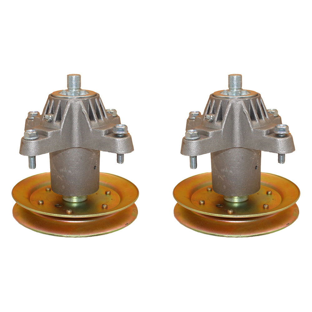 Qty 2: Spindle Assembly with Pulley
 Fits Yard Machine Replaces 618-04474