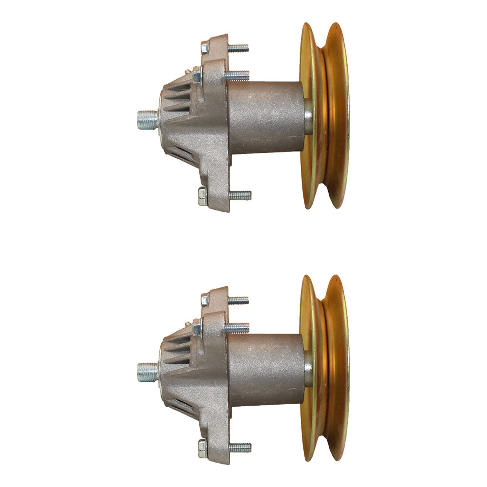 Qty 2: Spindle Assembly with Pulley
 Fits Yard Machine Replaces 618-04474