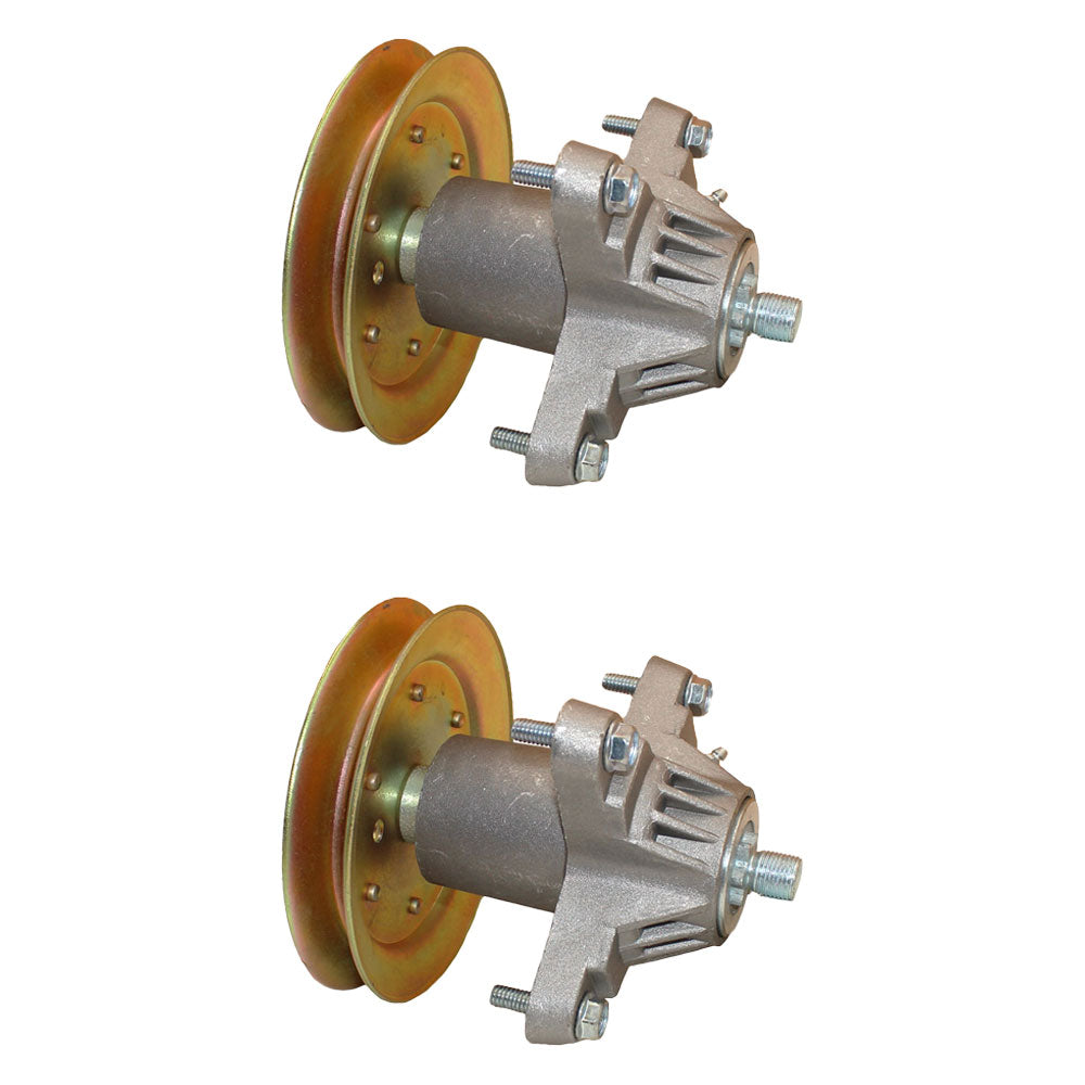 Qty 2: Spindle Assembly with Pulley
 Fits Yard Machine Replaces 618-04474