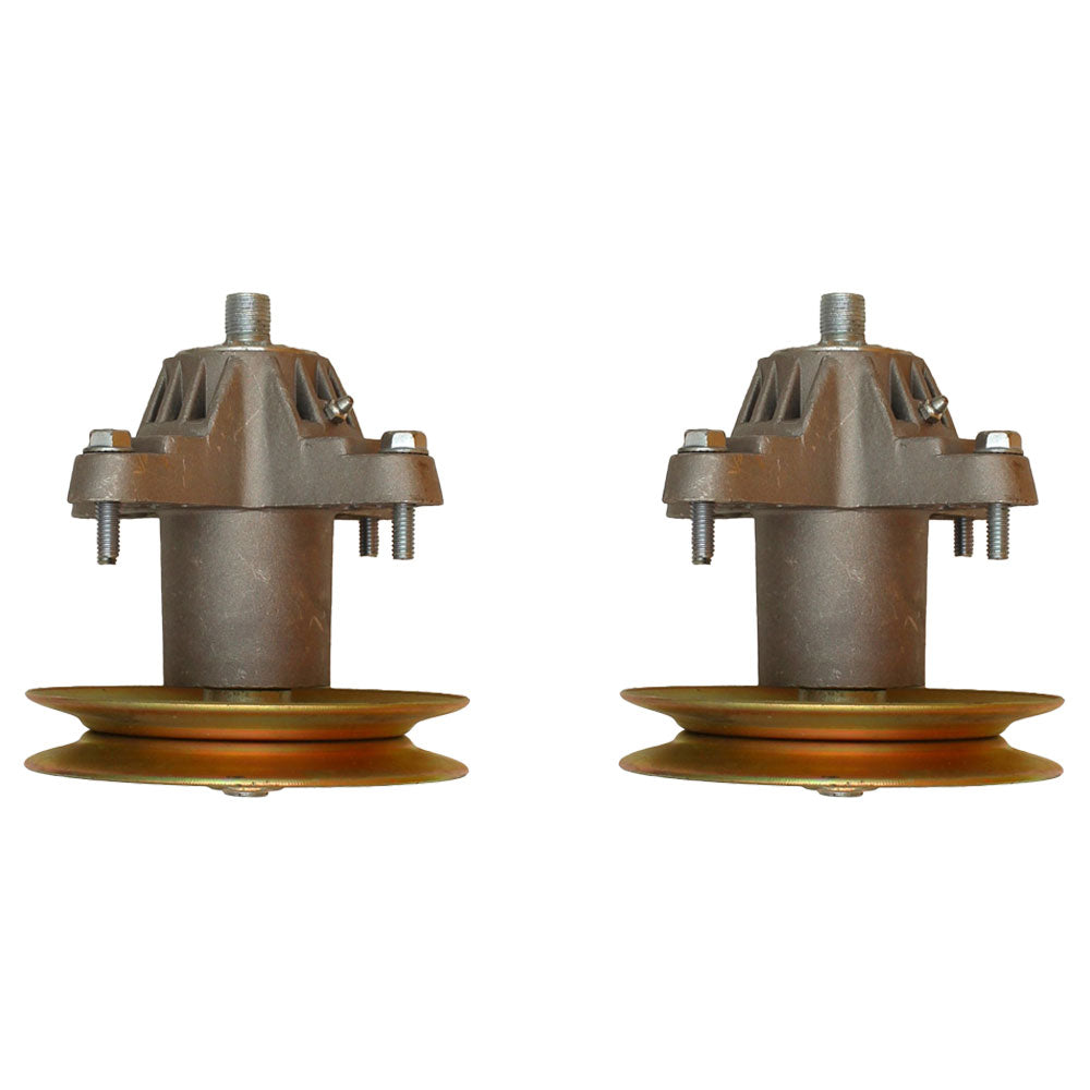 Qty 2: Spindle Assembly with Pulley
 Fits Yard Machine Replaces 618-04474