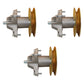 Qty 3: Spindle Assembly with Pulley
 Fits Yard Machine Replaces 618-04474