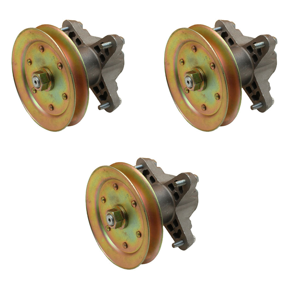 Qty 3: Spindle Assembly with Pulley
 Fits MTD Replaces 618-04474