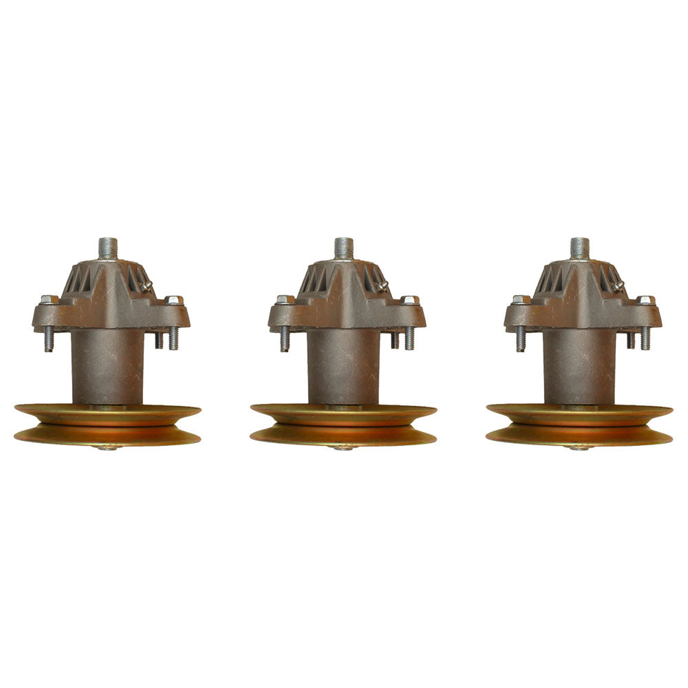 Qty 3: Spindle Assembly with Pulley
 Fits Troy Bilt Replaces 618-04474