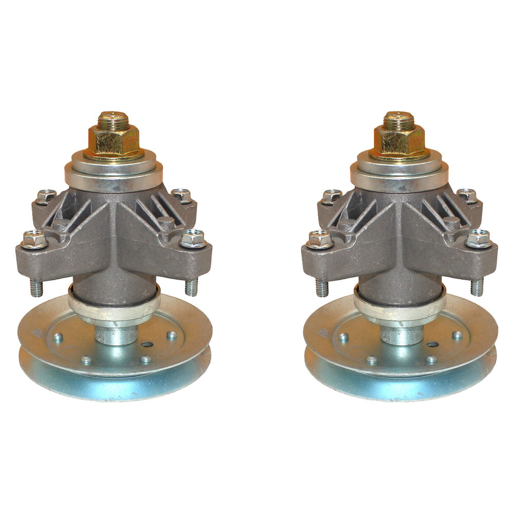 QTY 2: Spindle Assembly with Pulley
 Fits Troy Bilt Replaces 618-04124A