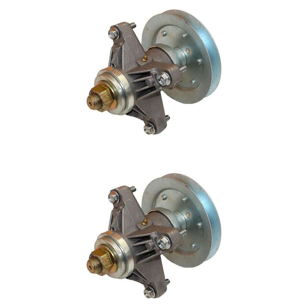 QTY 2: Spindle Assembly with Pulley
 Fits Troy Bilt Replaces 618-04124A