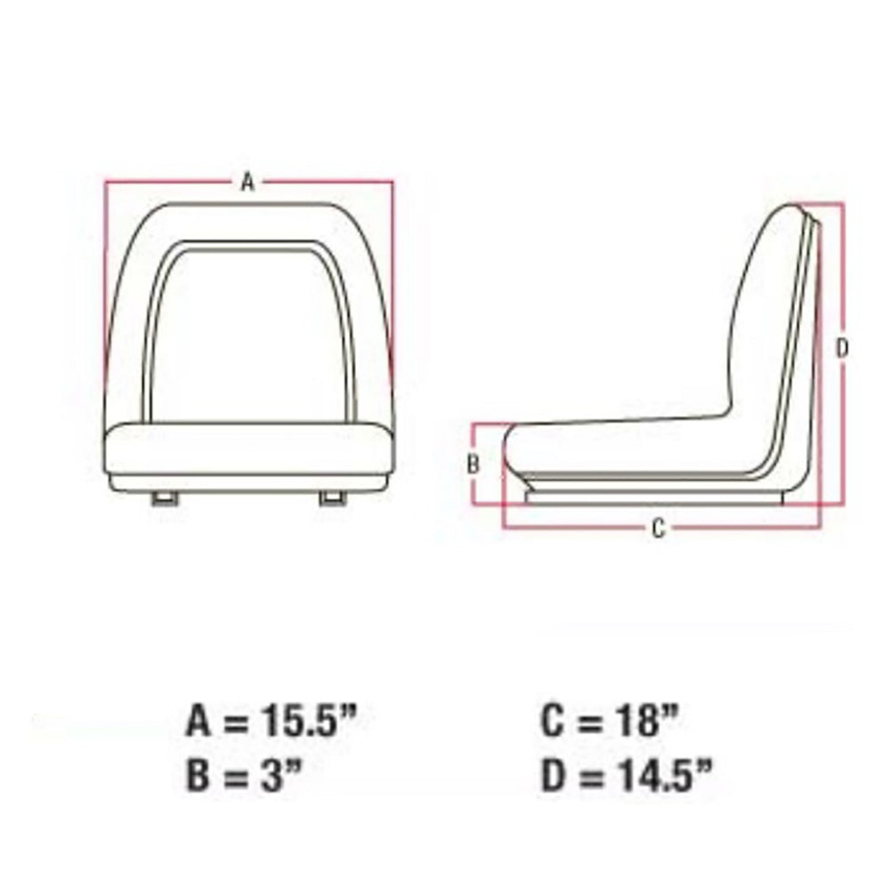 Universal Yellow High Back Seat LGS100YL Fits Compact Tractors, Mowers