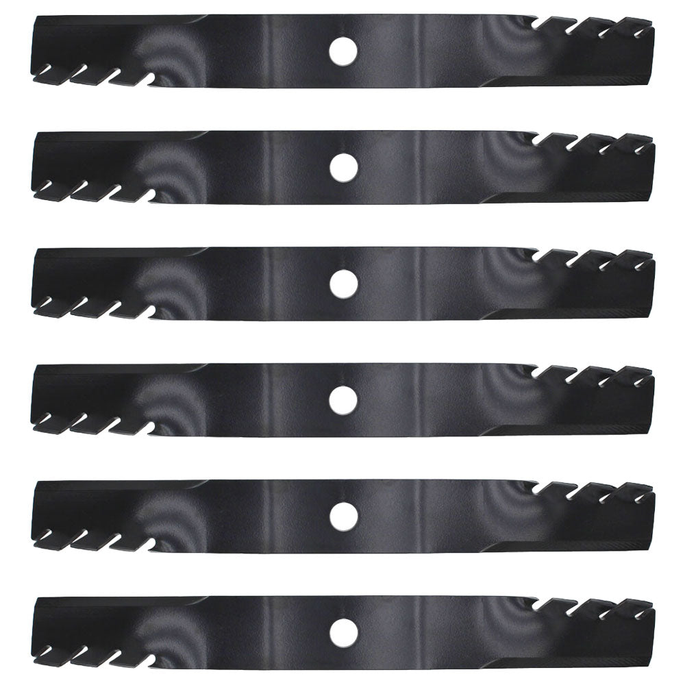 Qty 6: Toothed Mulching Blade
 Fits John Deere Replaces M128485