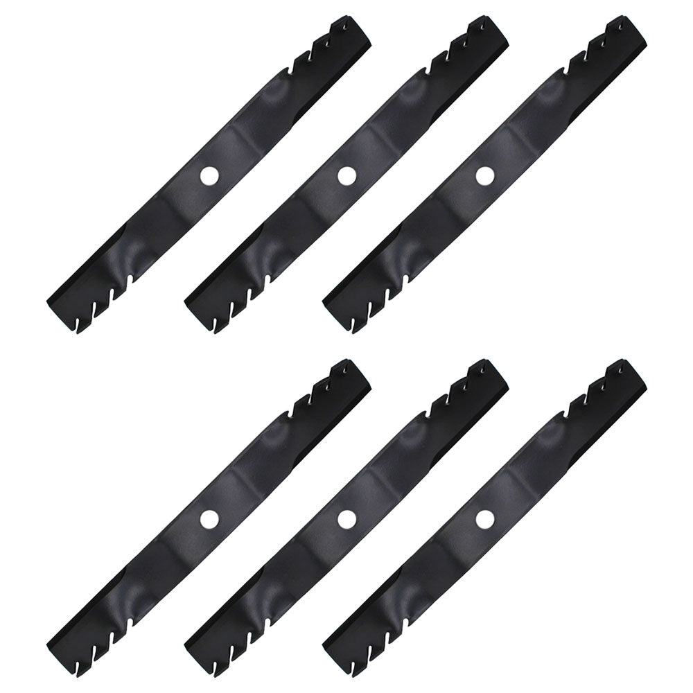 Qty 6: Toothed Mulching Blade
 Fits John Deere Replaces M128485