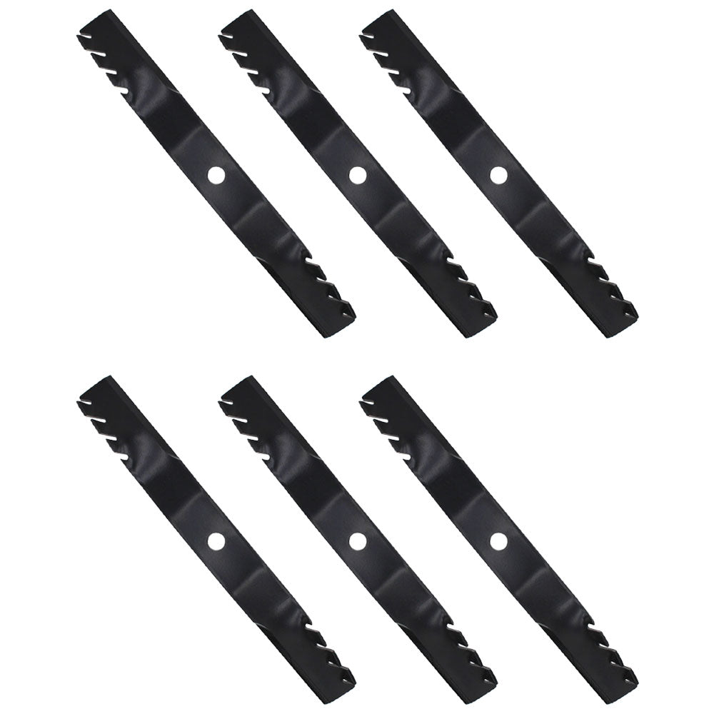 Set Of 6 Toothed Mulching Blades Fits John Deere Models Z850A Z860A Z920A Z925A