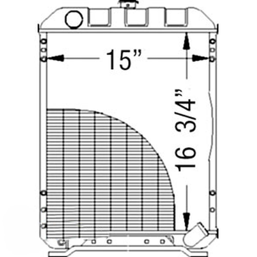 211057 Tractor Radiator - 16 3/4 x 15 x 2 1/2  Fits John Deere