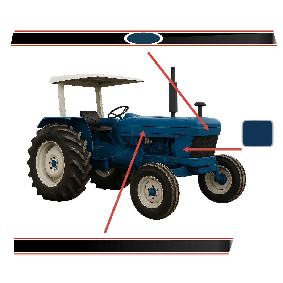 Hood Decal Set Fits Ford/New Holland Replaces 83952740