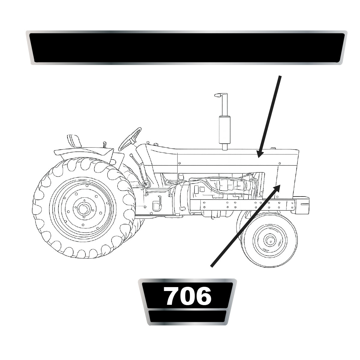 Vinyl Hood Decal Kit Fits FARMALL Fits International Harvester Tractor HKIH7 706