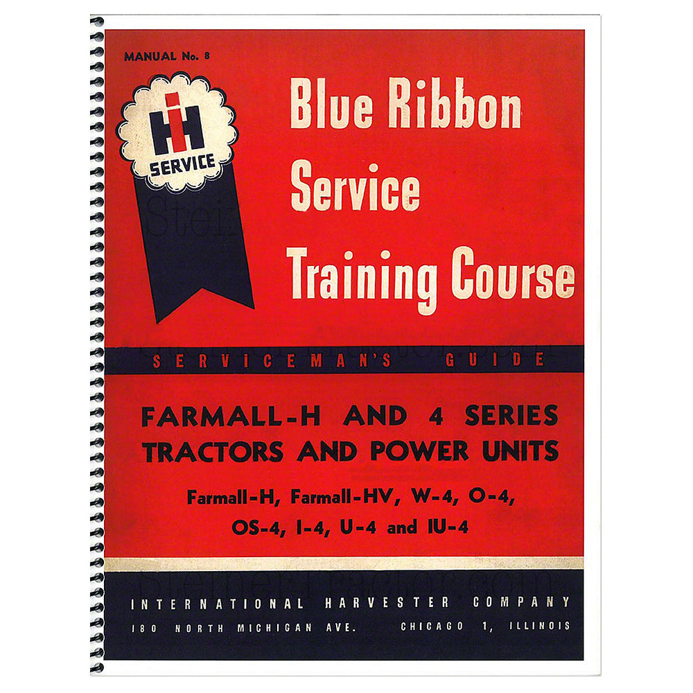 New Blue Ribbon Service Raining Course Manual Fits Case/International Harvester