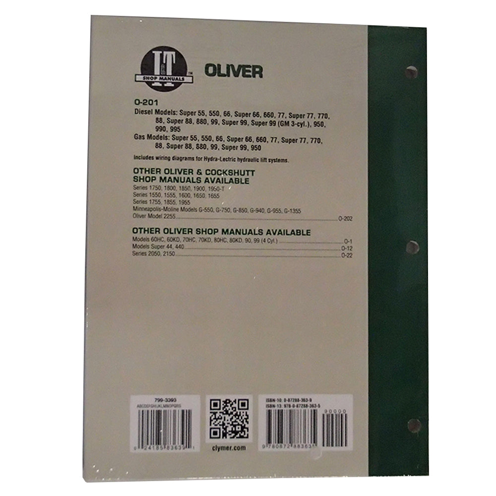 SHOP  MANUAL FOR OLIVER 66, 77, 88, 660, 770, 880, 950, 990 & MORE # O-201 - pm