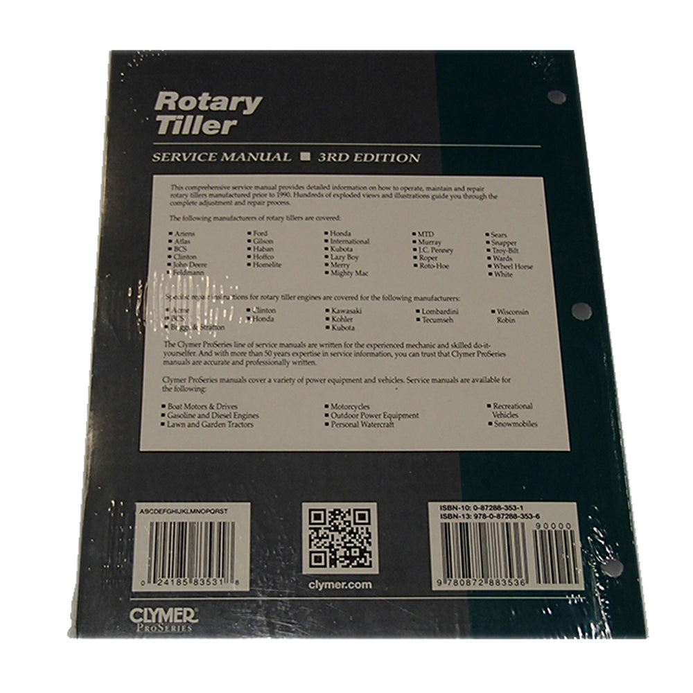 Rotary Tiller Service Manual Fits Universal Products Replaces RTS-3