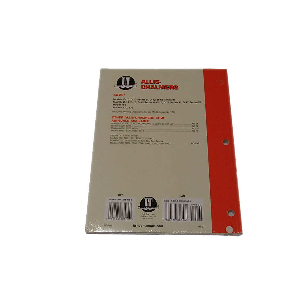 I&T Shop Service Manual Collection AC-201 Fits Allis Chalmers D10 D12 D15 D17 +
