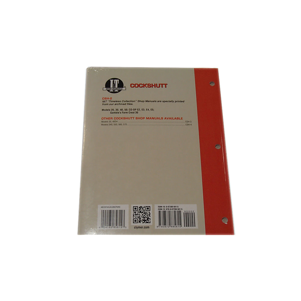 Shop Manual I&T CSH-2 For Cockshutt 20 30 10 50 CO-OP E2 E3 E4 E5 Farm Crest 30