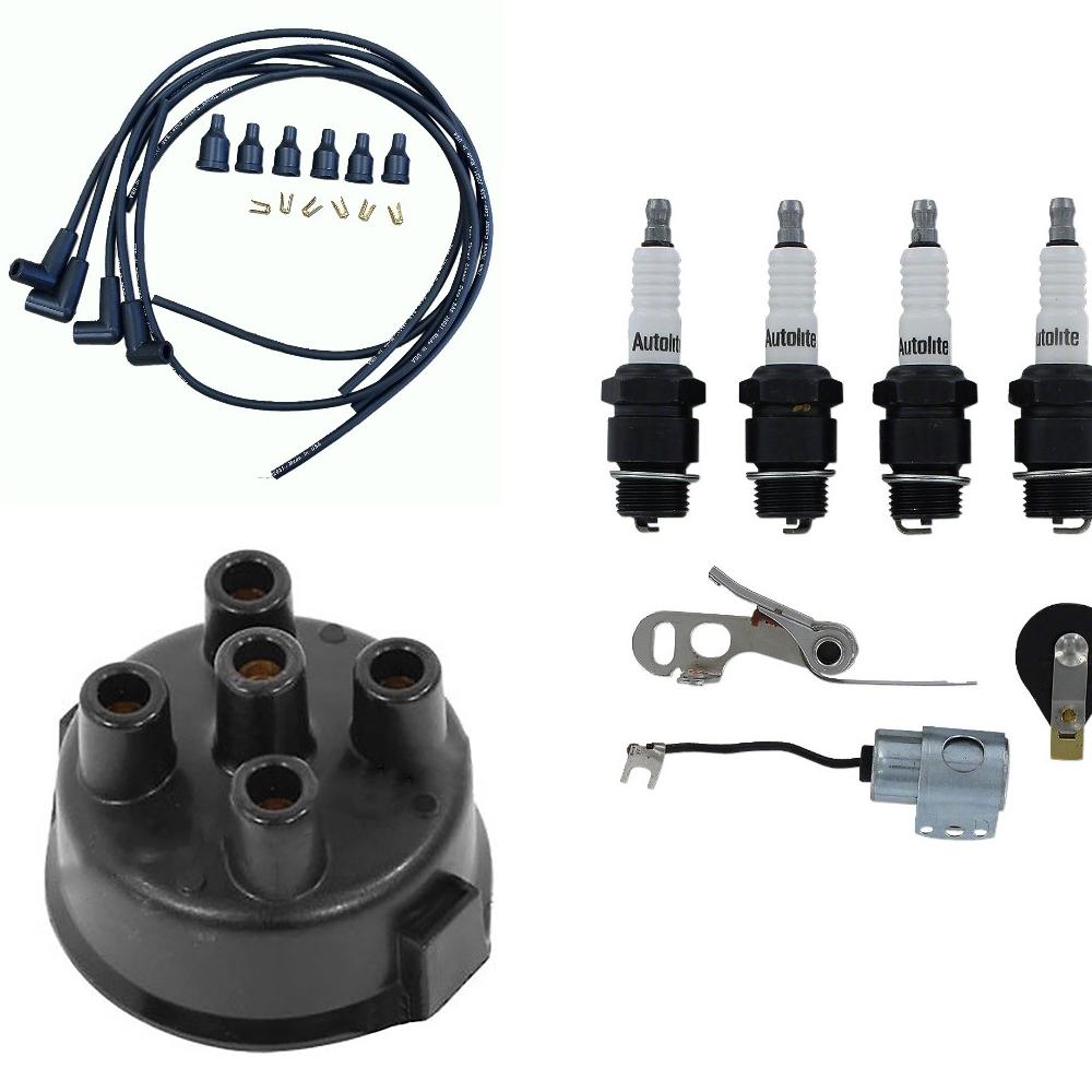 -SPARKPLUGWIRESET-CAP Tune Up Kit Fits Massey Harris MFS09