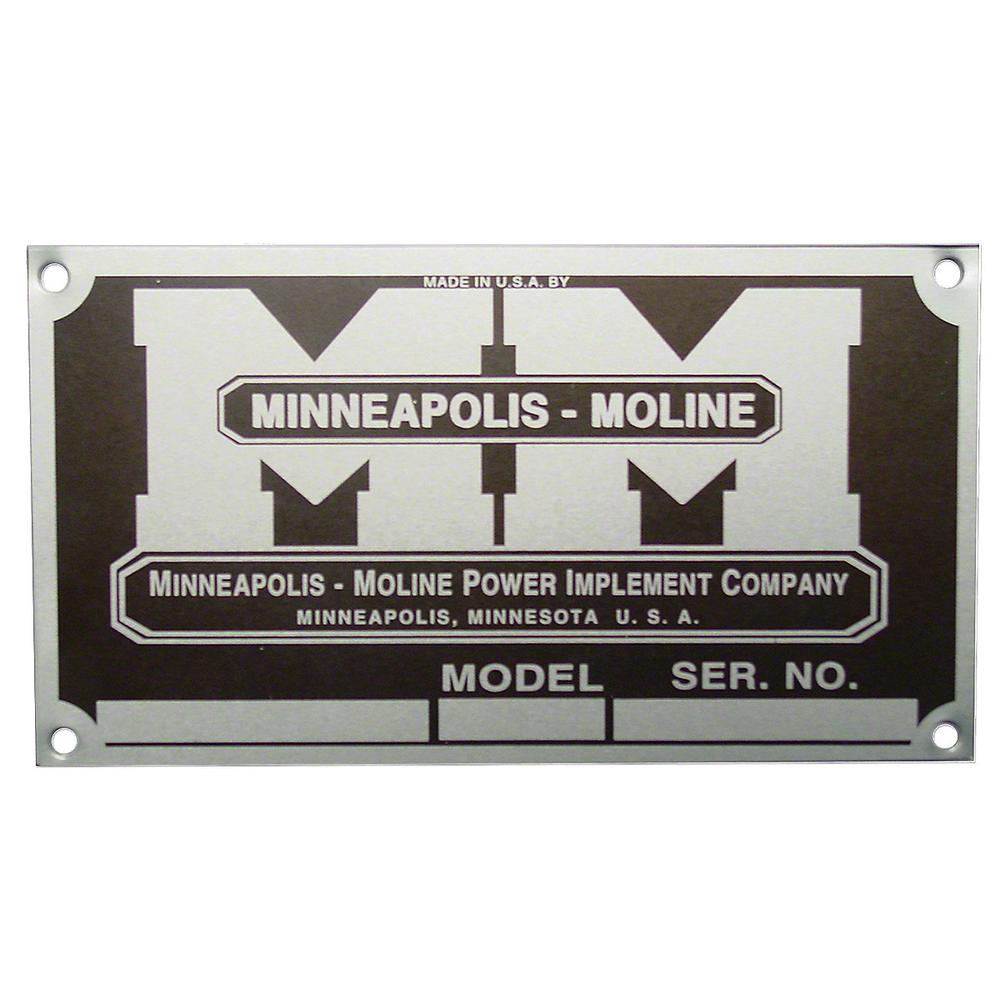 MMS032 Blank Serial Number Tag With 4 Rivets - Fits Minneapolis Moline