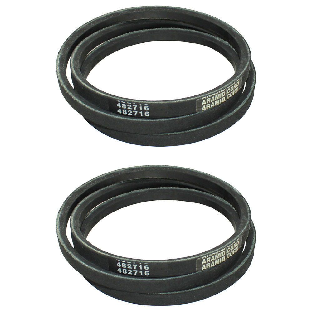 Two Raw Edge Pump Drive Belts 61-1/2" x 1/2" Fits Scag STWC STC Zero-Turn 482716