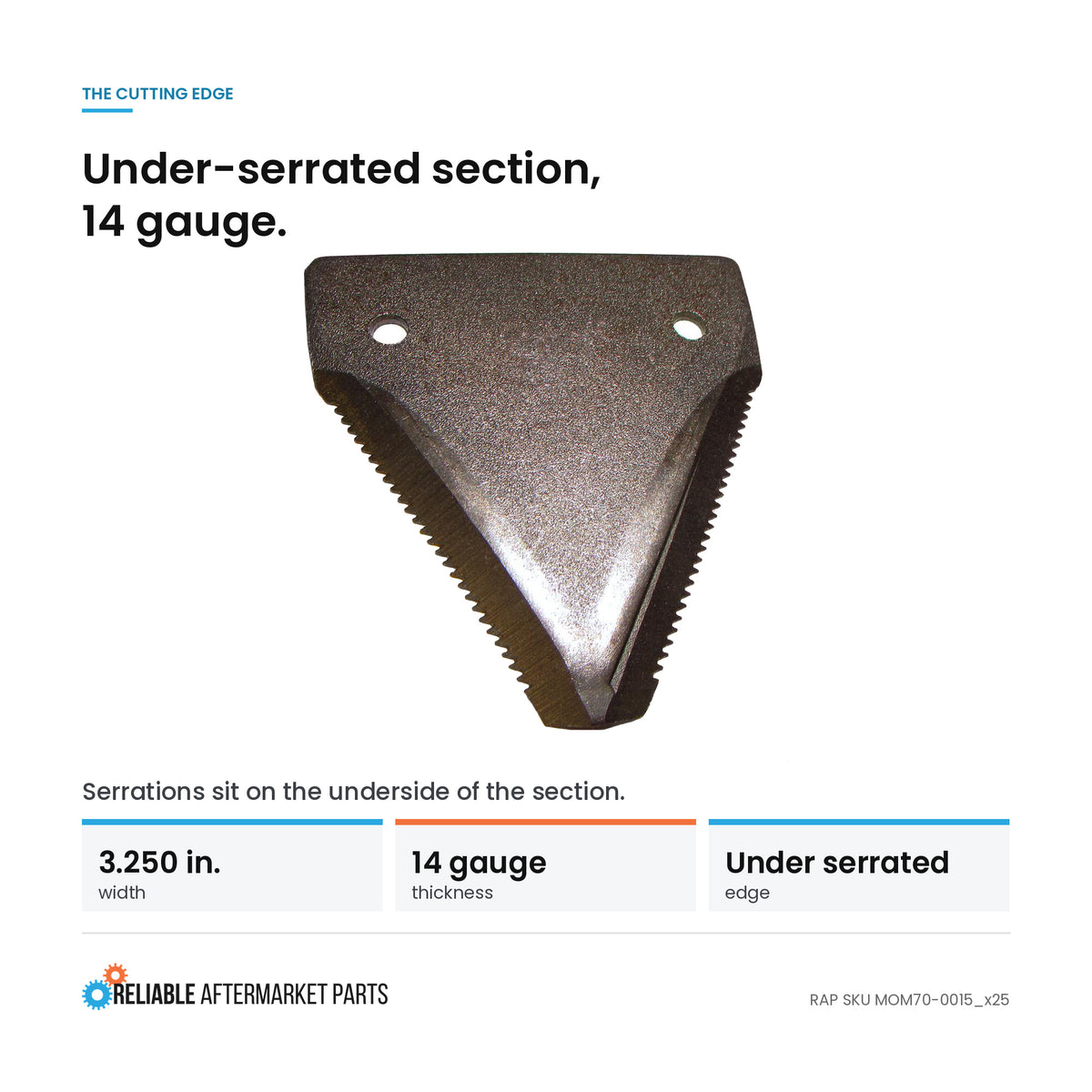 Qty 25: 14ga Under Serrated Black Sickle Section Fits Case Replaces 084CA