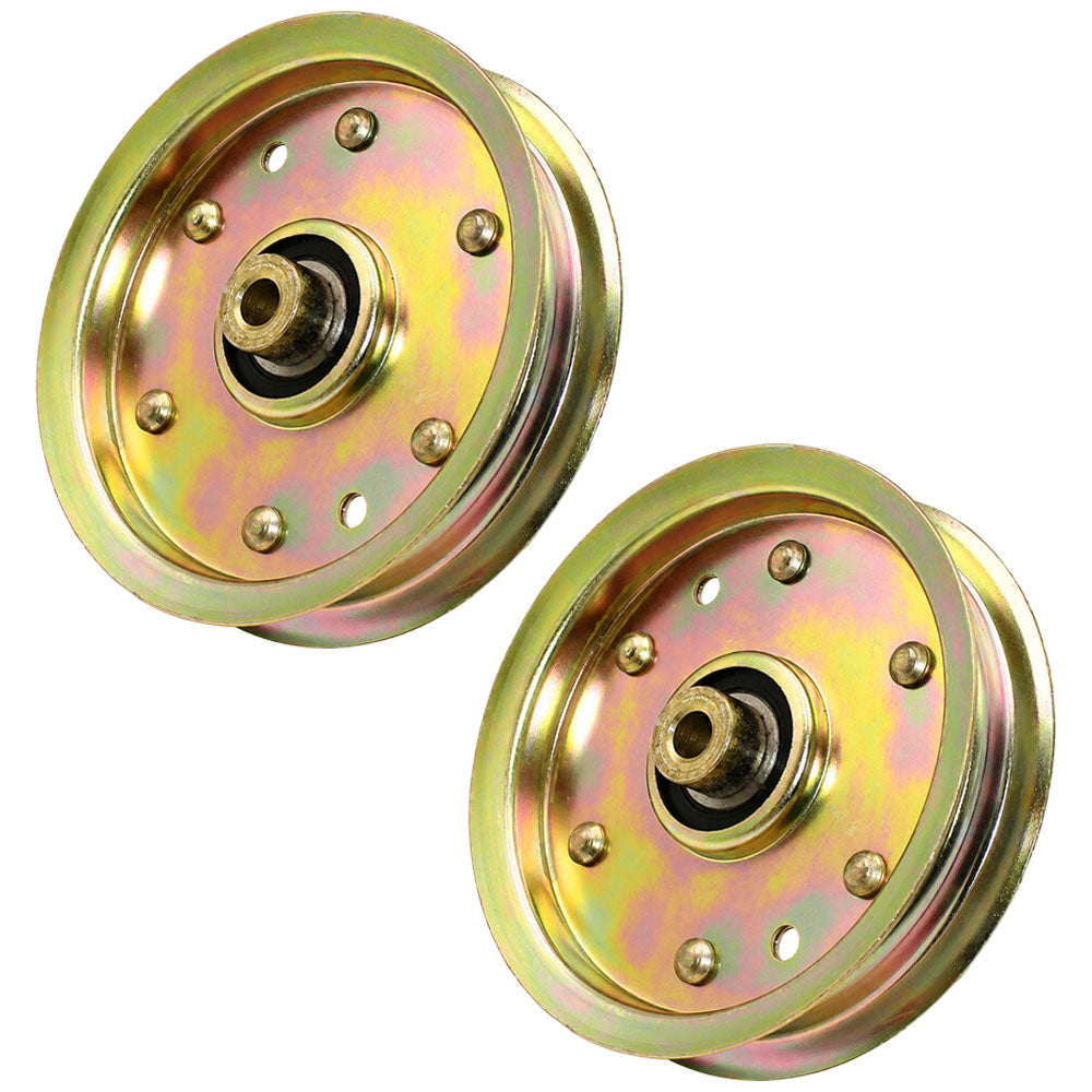 (2) Flat Idler Pulleys fits MTD Fits Cub Cadet 38" 42" 46" 54" Decks 956-04129 756-041