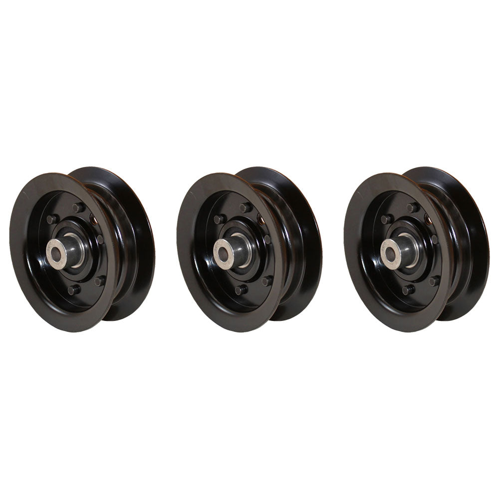 (Pack of 3) Flat Idler Pulley Fits Exmark Zero-Turn Mower QZS708GEM50200 Tractor