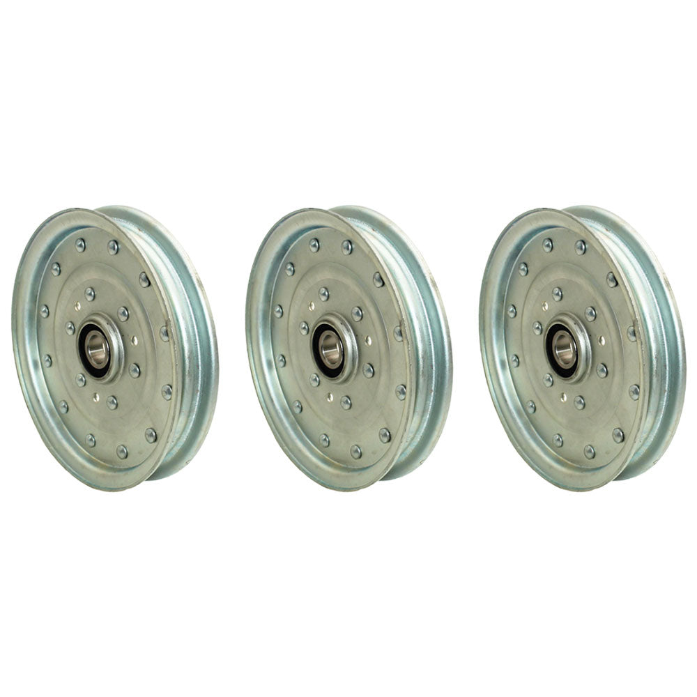 Qty 3: Flat Idler Pulley Fits Exmark Replaces 1-633109