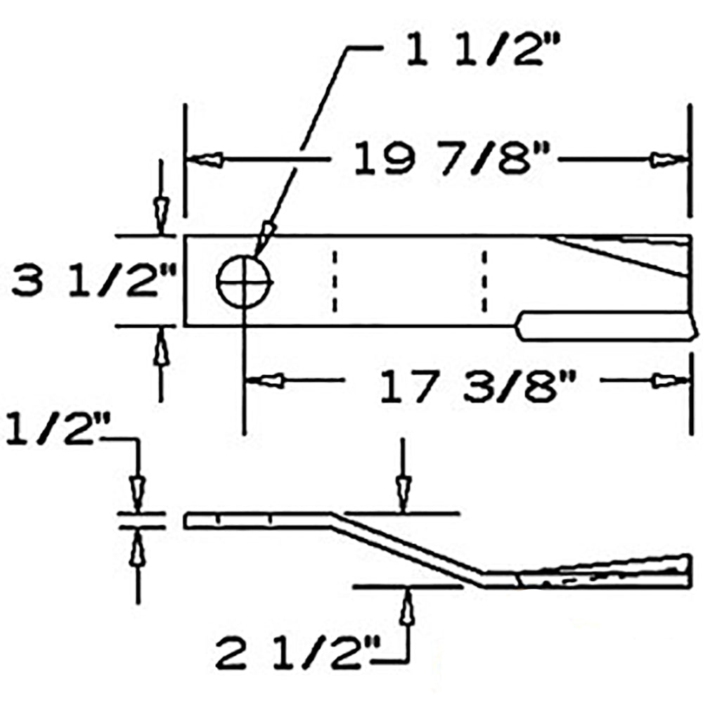 CW Suction Rotary Cutter Blade Fits John Deere Replaces WP753841