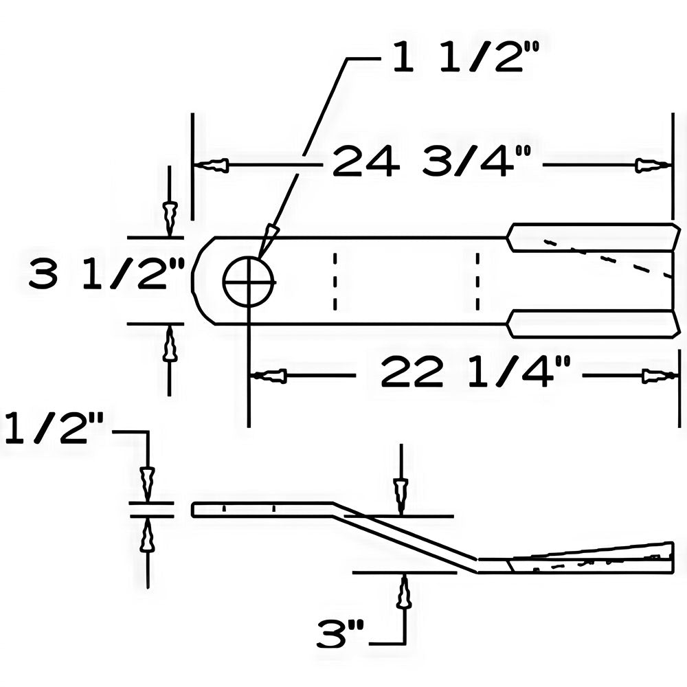 6T1021R WP6T1021R New 4" x 20" CW Lift Rotary Cutter Blade for Tiger Boom Mower