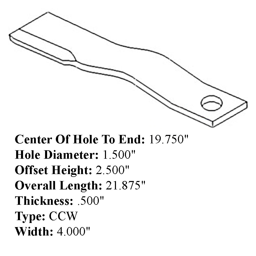 W43040 CCW Rotary Cutter Blade Fits John Deere 509 609 709 727 737 1508 1517