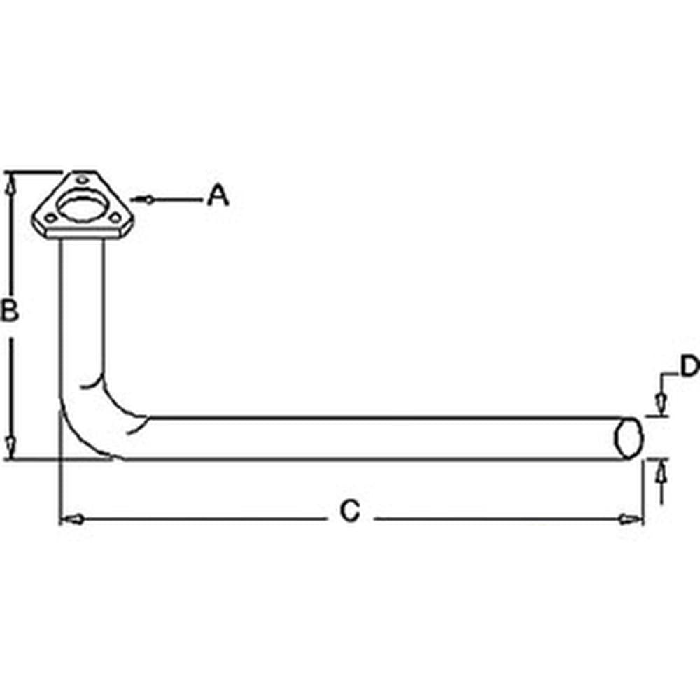 R1706 Exhaust Pipe Fits Massey Ferguson
