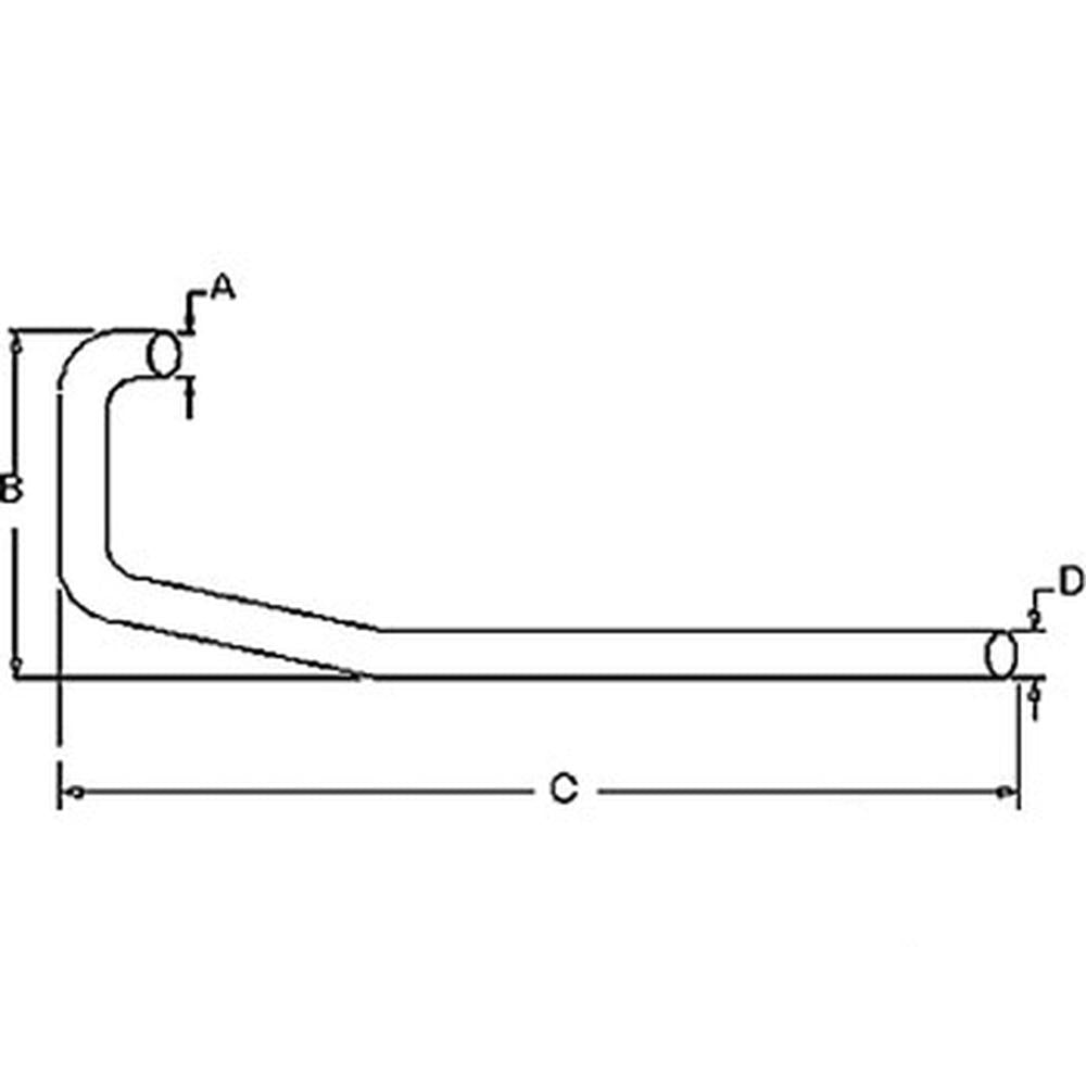 R1613 Exhaust Pipe - Fits Ford NAA / Jubilee