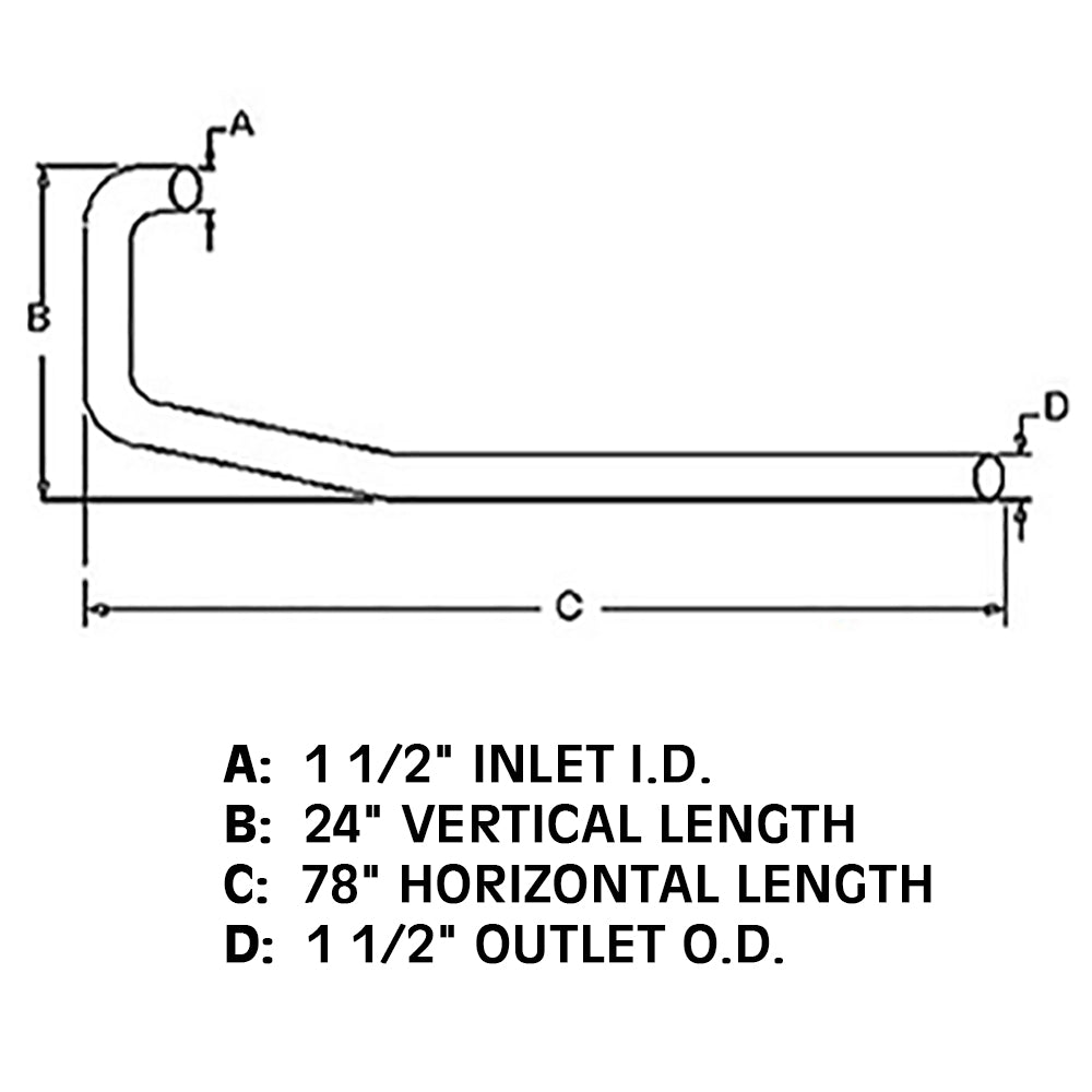 NAA5255D Exhaust Pipe Fits Ford/New Holland Tractor NAA Jubilee 1953-1954