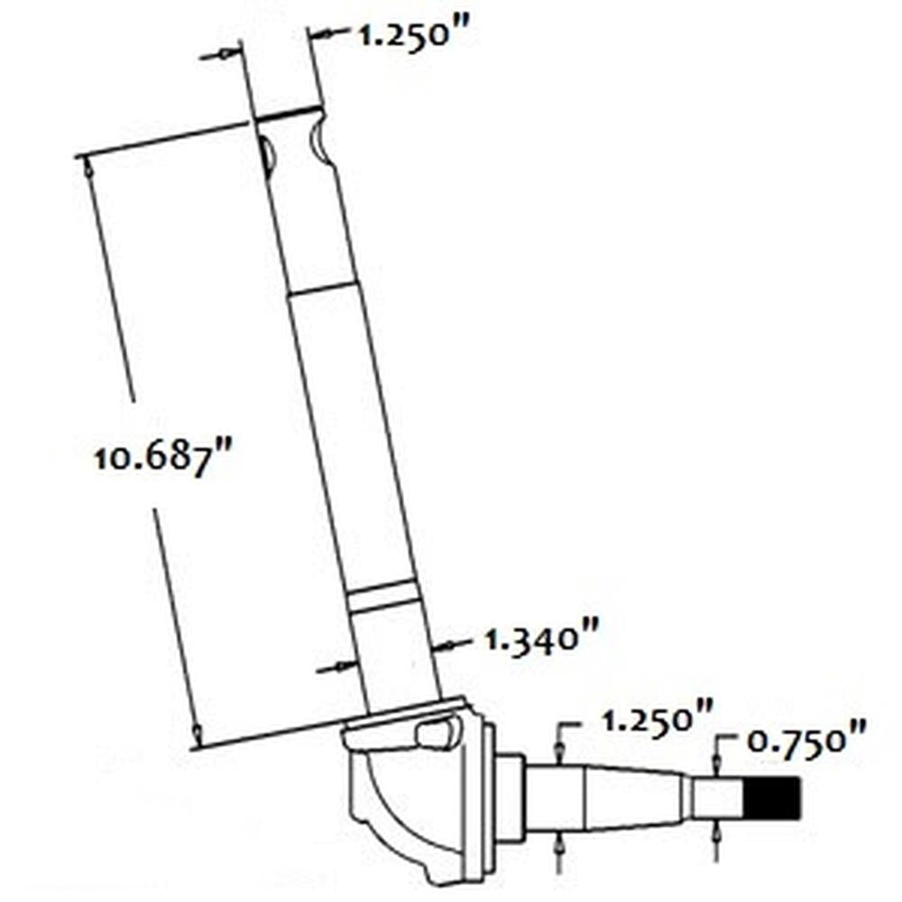 RH Spindle Fits Ford/New Holland Replaces 81717382