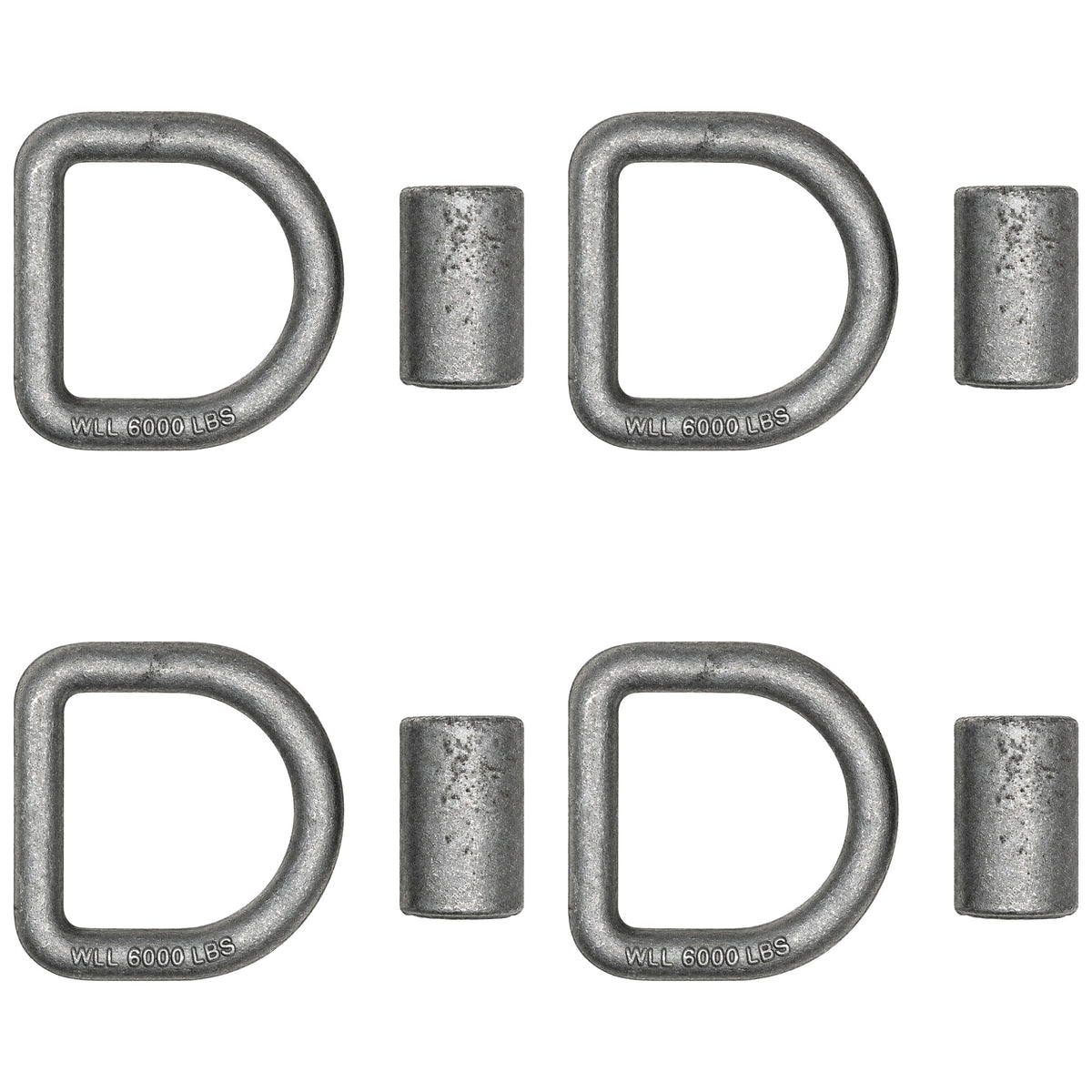 Set of 4 Weld-On 5/8" Forged D-Rings for Trailer/Truck Tie-Down