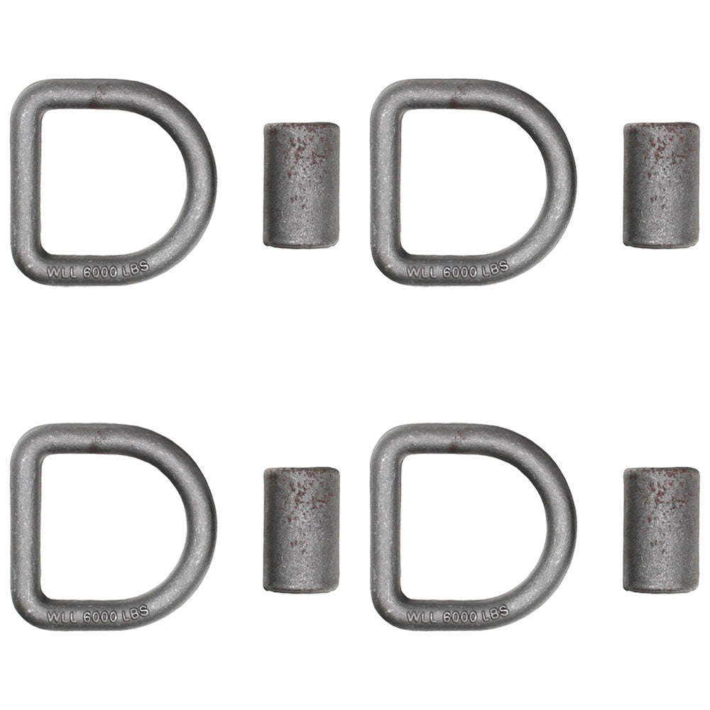 (4) 5/8" Weld On Forged D-Ring Truck Trailer Chain Rope Tie Down 18,000 Rated