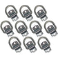 Qty 10: 1/2" Bolt-on D-Ring & Clip Fits Universal Replaces DR050-SC