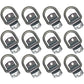 Qty 12: 1/2" Bolt-on D-Ring & Clip Fits Universal Replaces DR050-SC