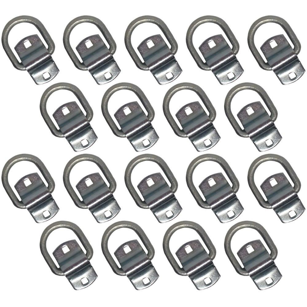 (18)- Bolt-on 1/2" D Rings Trailer Flatbed Truck Tie Down Rope Chain Strap Ring