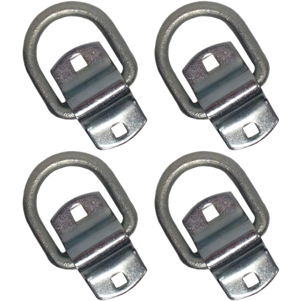 Qty 4: 1/2" Bolt-on D-Ring & Clip Fits Universal Replaces DR050-SC
