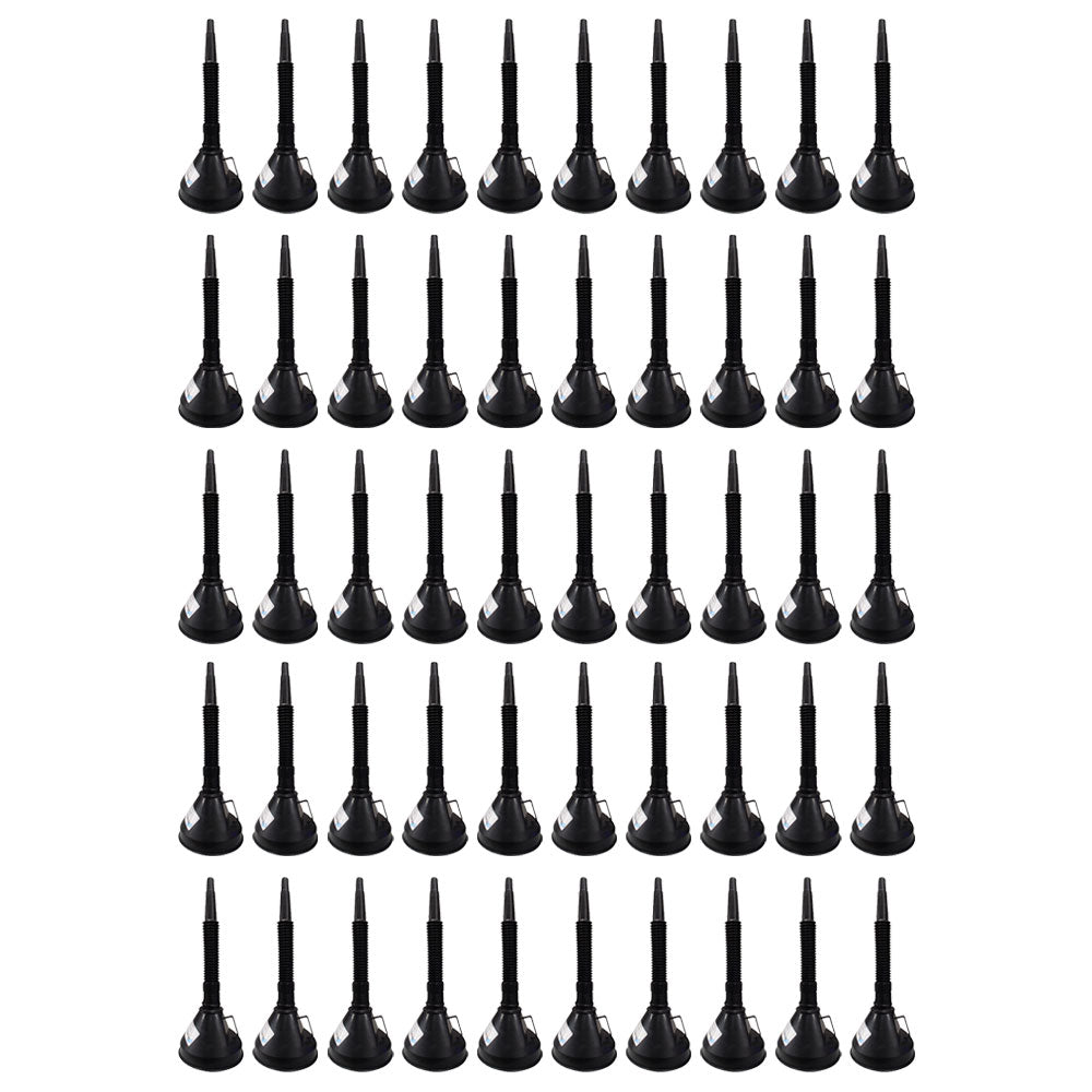 Fifty (50) 6" Diameter Funnels with Screen and Bendable/Detachable Hose