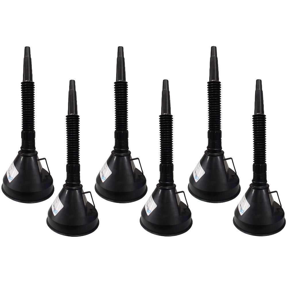 Six New 6" Diameter Funnels w/ Inside Screen and Bendable & Detachable Hose