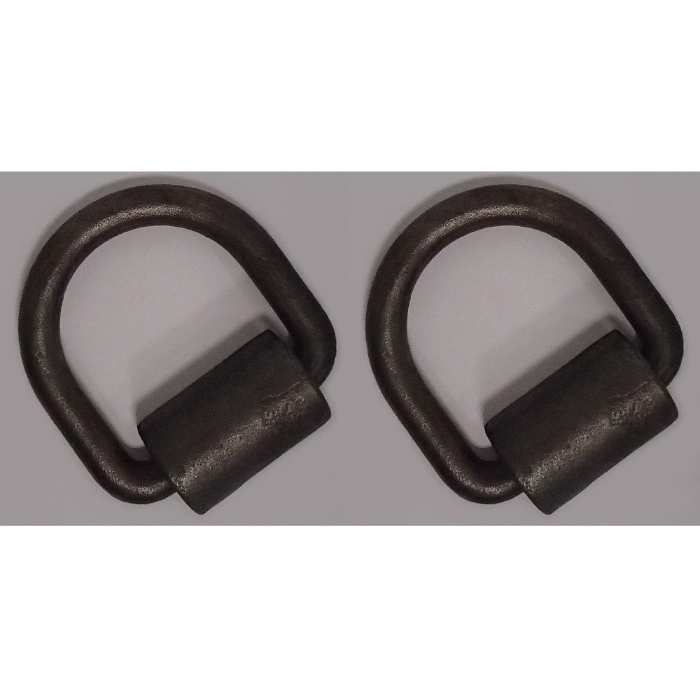 (2) 1/2" D Ring Weld-On Flatbed Truck Trailer Ratchet Strap Cargo Tie Down Ring