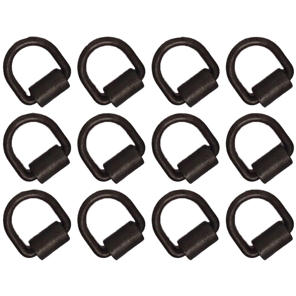 12 D Ring 1/2" Trailer Flatbed Truck Towing Tie Down Chain Cargo Strap Weld On