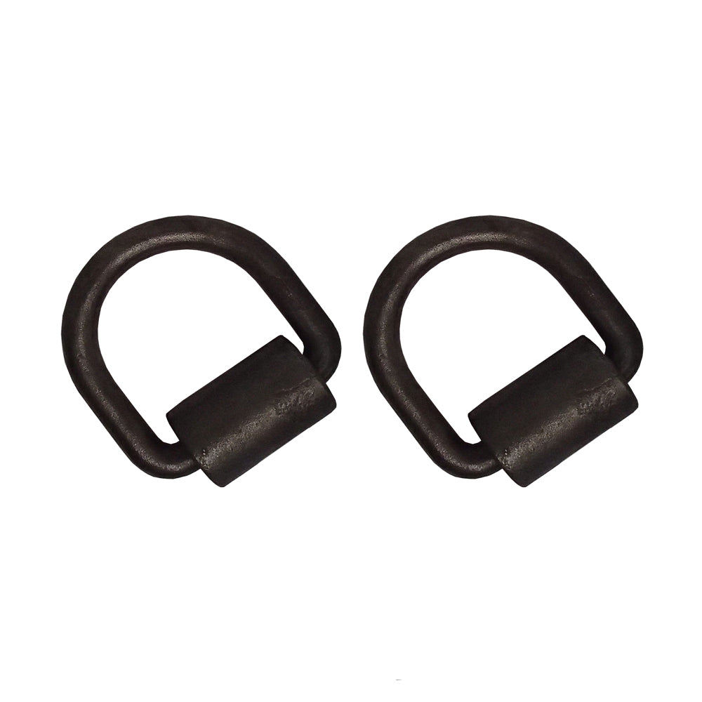(2) 1/2" D Ring Weld-On Flatbed Truck Trailer Ratchet Strap Cargo Tie Down Ring