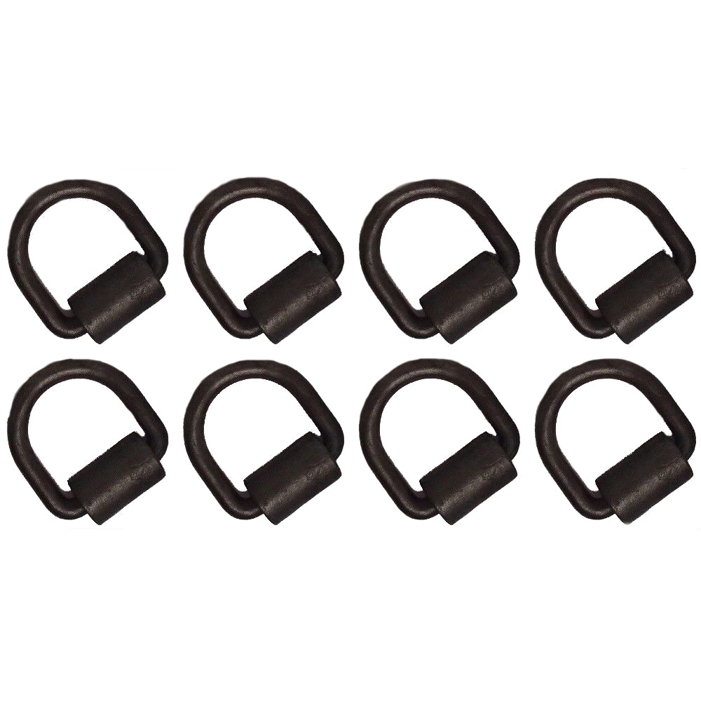 (8) 1/2" D Ring Weld-On Flatbed Truck Trailer Ratchet Strap Cargo Tie Down Ring